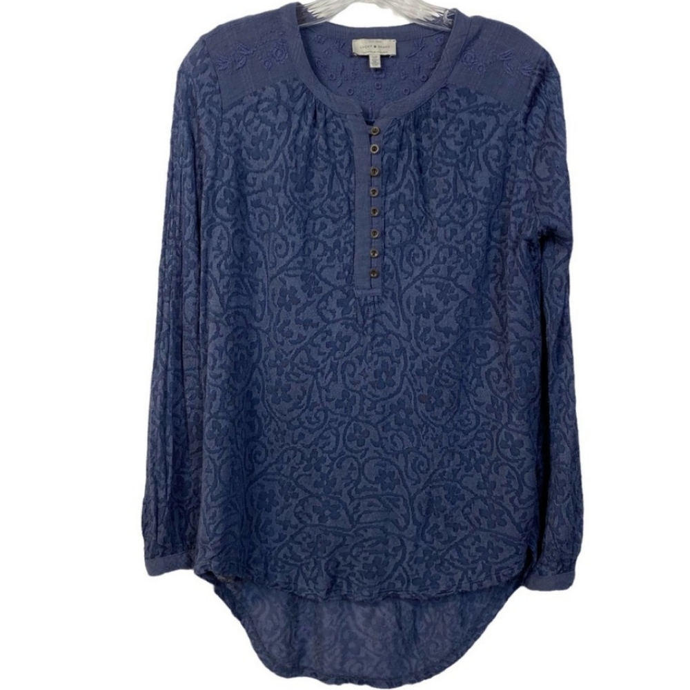 Lucky Brand lace button blouse